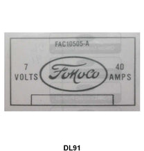 VOLTAGE REGULATOR DECAL - 52-54 MERCURY