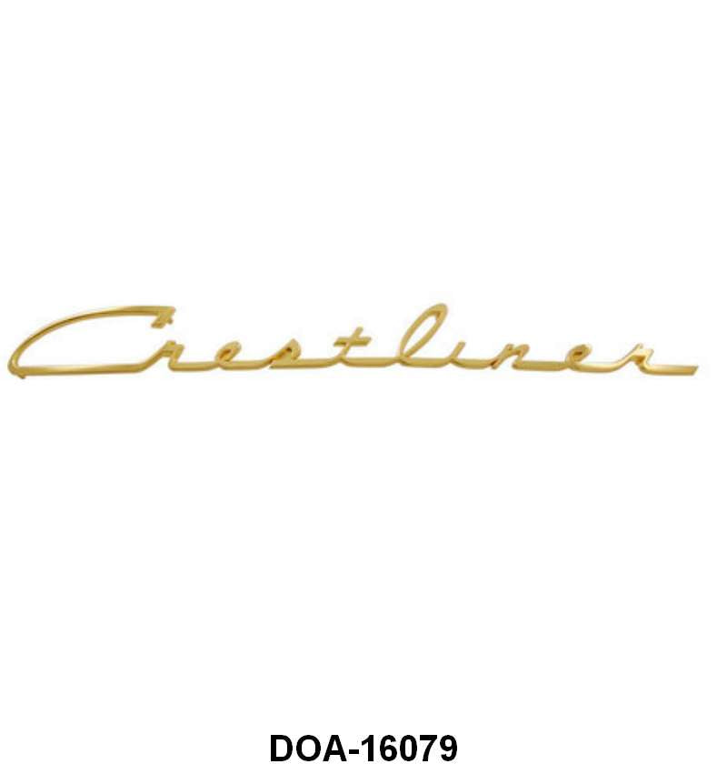 FRONT FENDER EMBLEM - 50-51 PASS "CRESTLINER", GOLD FINISH