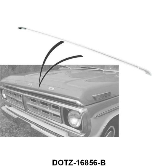HOOD LIP MOLDING END W/CLIPS - 70-72 F-100/F-350 RH
