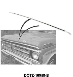 HOOD LIP CENTER MOLDING W/CLIPS - 70-72 F-100/F-350