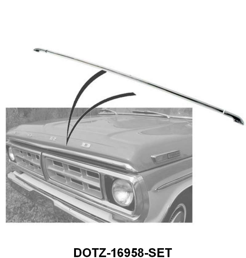 HOOD LIP MOLDING SET  - 70-72 F-100/F-350