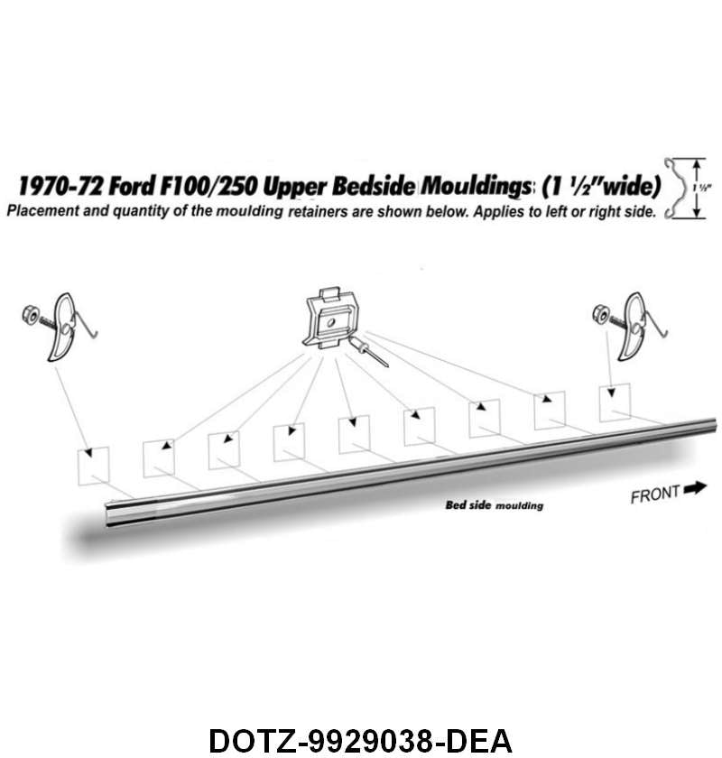 BED SIDE MOLDING - 70-72 PICKUP LONG BED RIGHT OR LEFT HAND