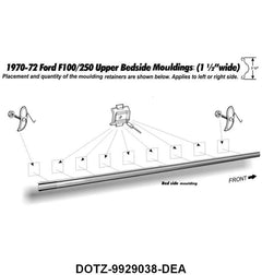 BED SIDE MOLDING - 70-72 PICKUP LONG BED RIGHT OR LEFT HAND