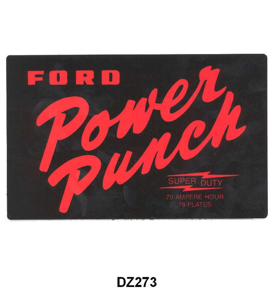 BATTERY DECAL - 54-59 PASS 54-59 F-100/F-350, FORD POWER PUNCH