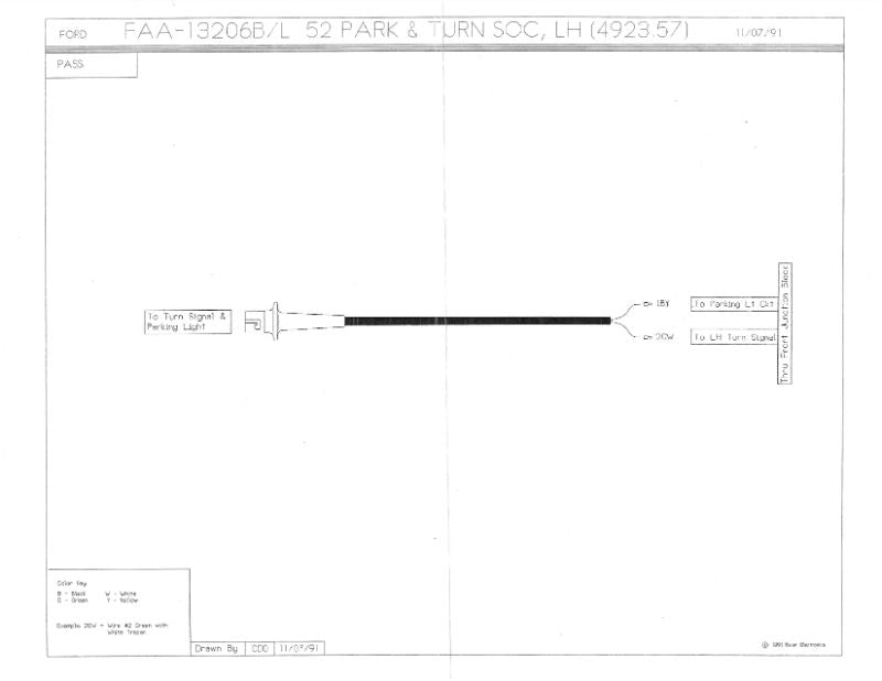 PARK LIGHT SOCKET & WIRING - 52 PASSENGER LEFT HAND