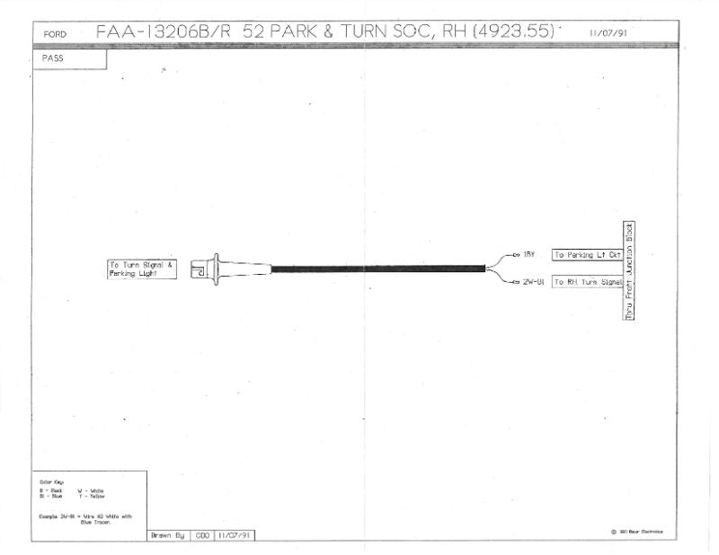 PARK LIGHT SOCKET & WIRING - 52 PASSENGER RIGHT HAND