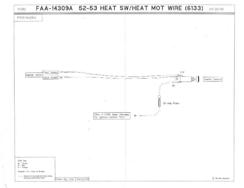 HEATER SWITCH TO HEATER MOTOR WIRE - 52-53 PASS/MERC