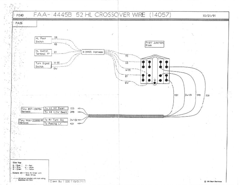 HEADLIGHT CROSSOVER WIRING HARNESS - 52 PASSENGER