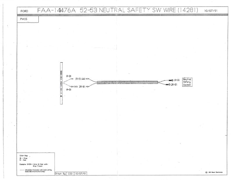 NEUTRAL SAFETY SWITCH WIRE - 52-54 PASS/MERCURY