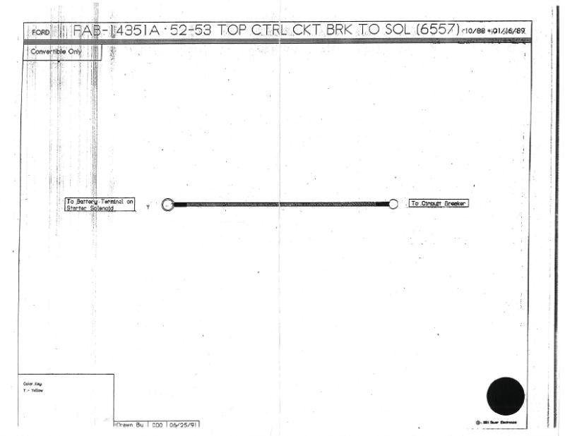 CONV TOP CONTROL CIRCUIT BREAKER TO SOLENOID WIRE - 52-53 CONV