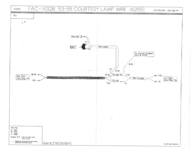 DOOR JAMB SWITCH WIRE - 53-55 F-100/F-350 RH