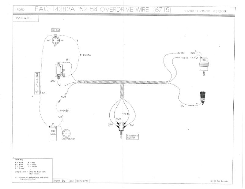 OVERDRIVE WIRING HARNESS - 53-54 F-100