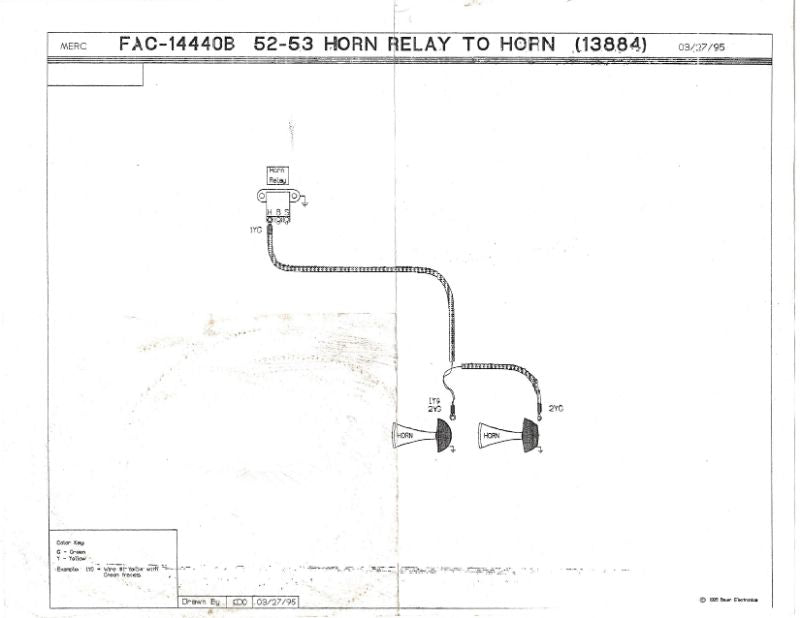 HORN RELAY TO HORN WIRE - 52-53 PASS/MERC
