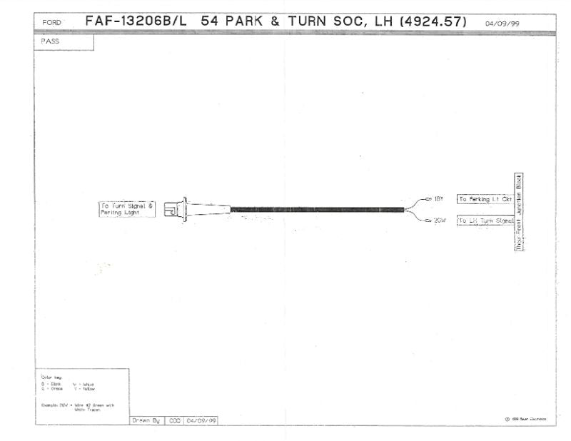 PARK LIGHT SOCKET & WIRING - 54 PASSENGER LEFT HAND