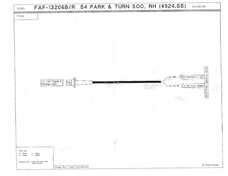 PARK LIGHT SOCKET & WIRING - 54 PASSENGER RIGHT HAND