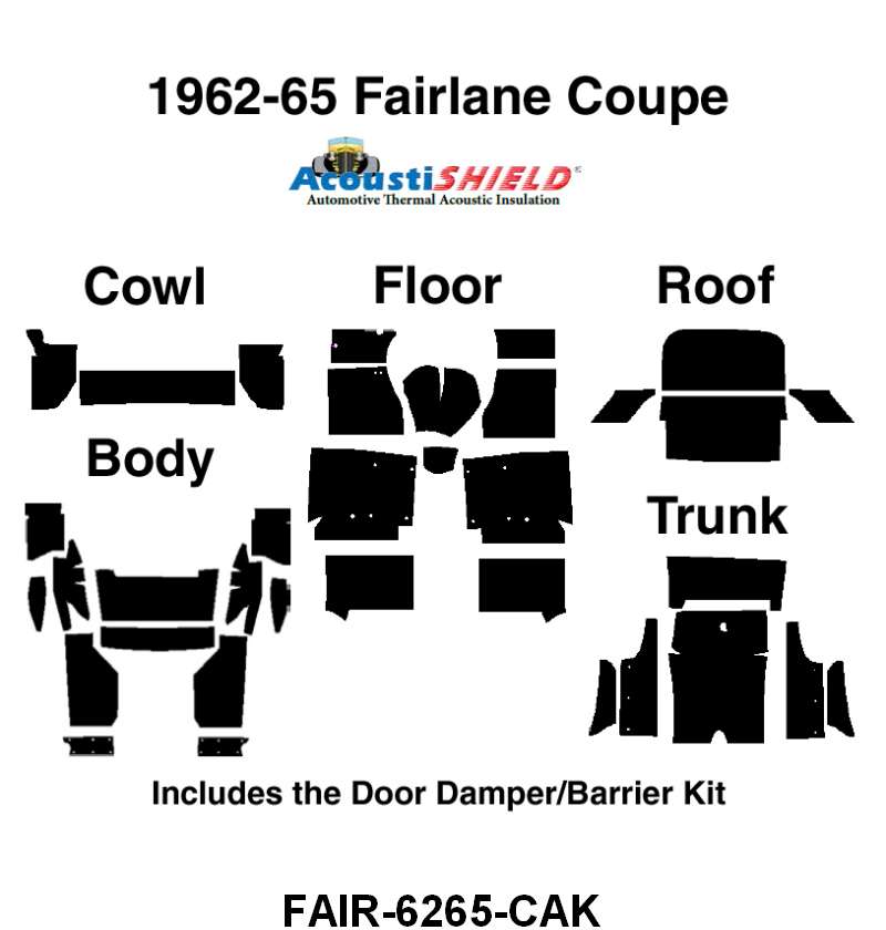 ACOUSTISHIELD INSULATION KIT - 63-65 FAIRLANE 2 DOOR HARDTOP