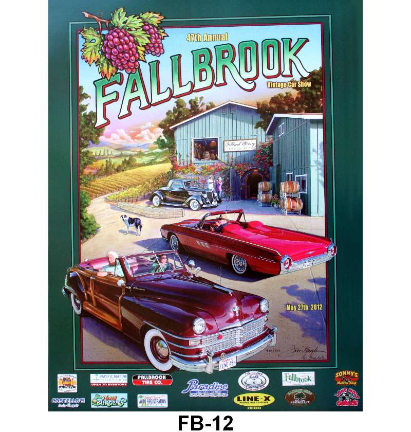 FALLBROOK CAR SHOW POSTER - 2012 FALLBROOK