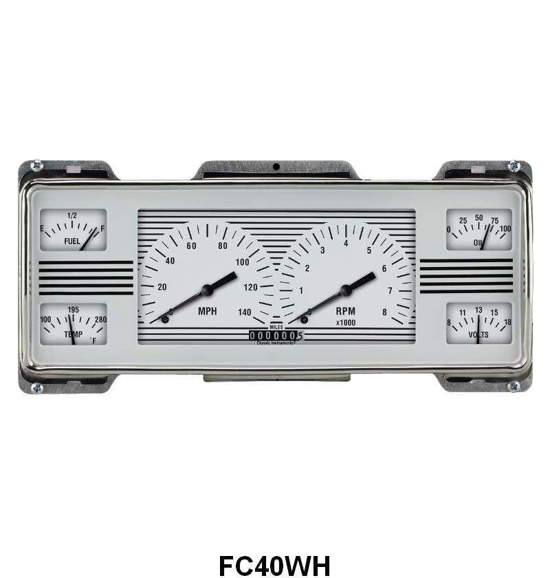 CLASSIC INSTRUMENTS 1940 DIRECT FIT GAUGES - "WHITE HOT SERIES"