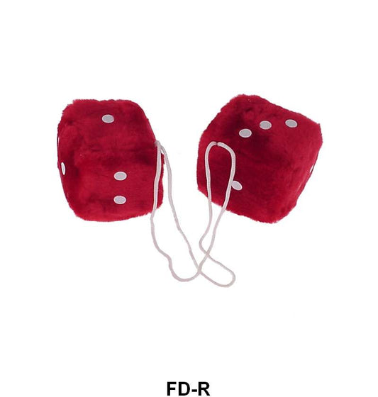 UNIVERSAL FUZZY DICE - RED WITH WHITE DOTS