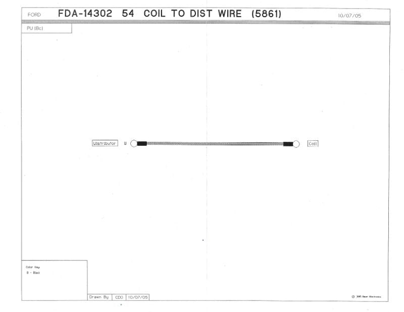 IGNITION COIL TO DISTRIBUTOR WIRE - 54 PASS/PICKUP V8