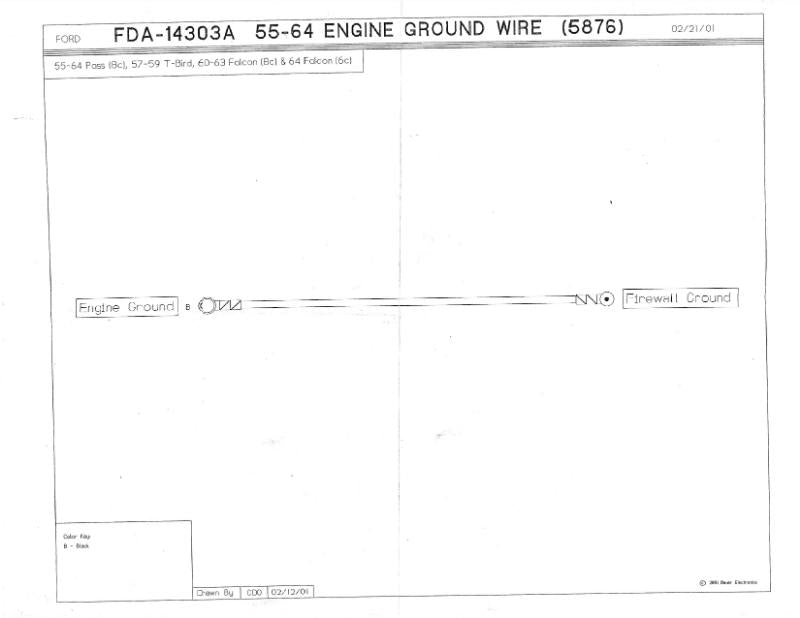 ENGINE GROUND STRAP - 55-64 PASSENGER, T-BIRD, FALCON