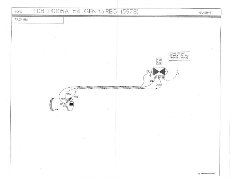 GENERATOR TO VOLTAGE REGULATOR WIRE - 54 PASSENGER 239