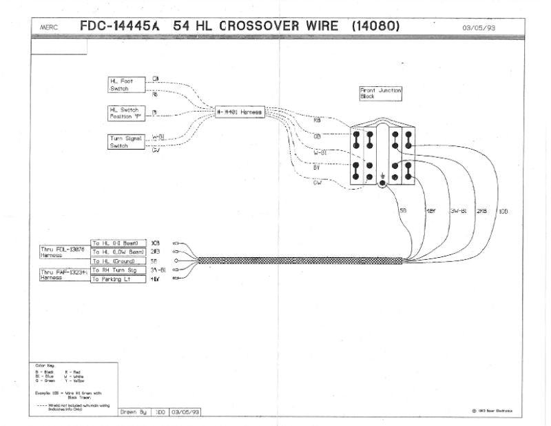 HEADLIGHT CROSSOVER WIRING HARNESS - 54 MERCURY