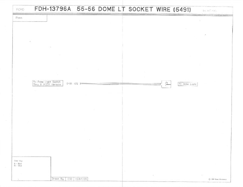 DOME LIGHT SOCKET WITH WIRE - 55-56 PASSENGER