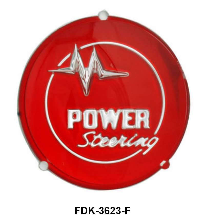 HORN RING/BUTTON EMBLEM - 55 MERCURY RED W/POWER STEERING