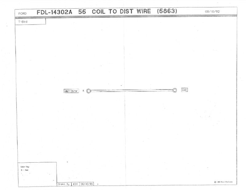 IGNITION COIL TO DISTRIBUTOR WIRE - 55-59 PASS 272/292/312