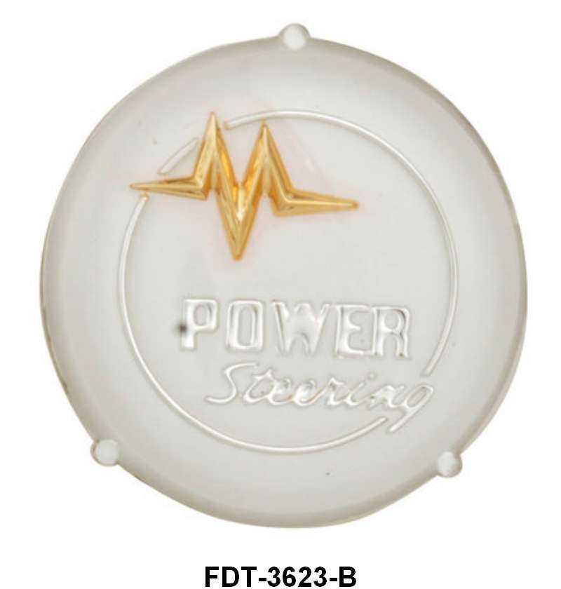 HORN RING/BUTTON EMBLEM - 56 MERCURY WHITE W/POWER STEERING