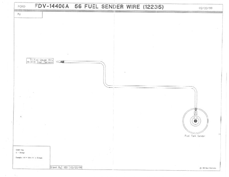 FUEL TANK SENDING UNIT WIRE - 56 F-100 110"