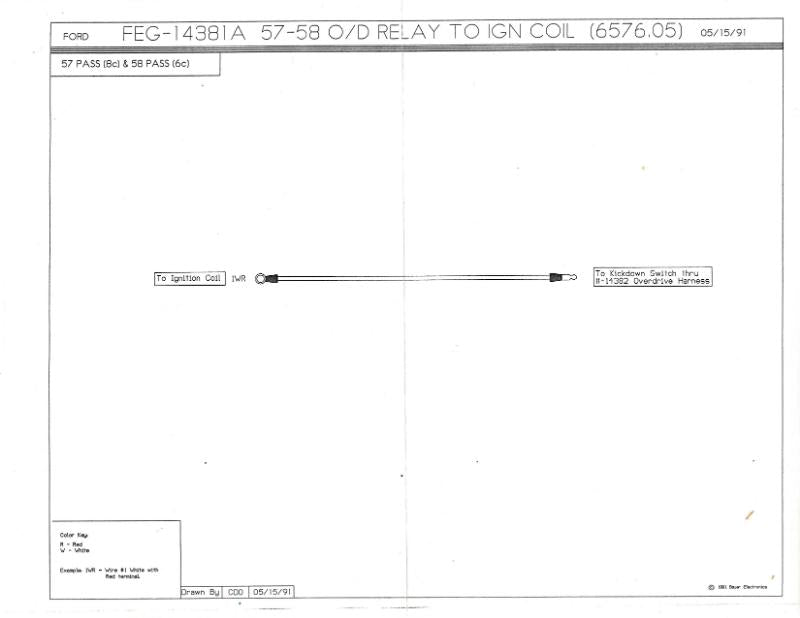 OVERDRIVE RELAY TO IGNITION COIL WIRE - 57-58 PASSENGER 6-CYL