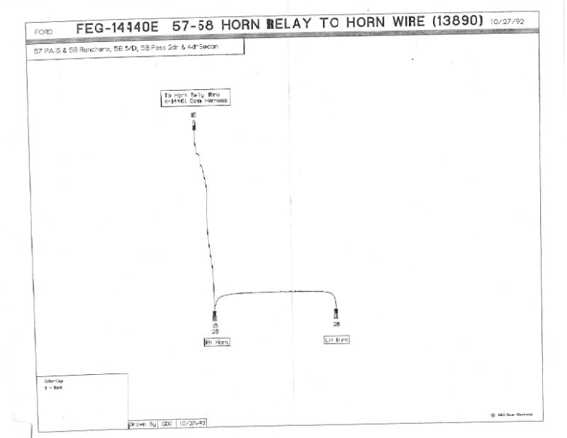 HORN RELAY TO HORN WIRE - 57-58 PASSENGER