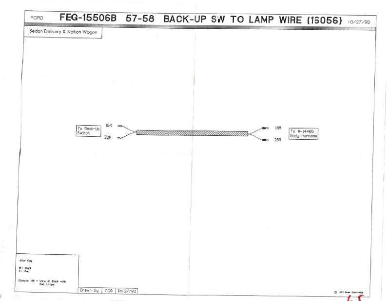 BACK UP LIGHT WIRE - 57-58 SDN DLY & WGN BACK-UP