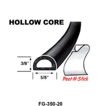 UNIVERSAL SPONGE SEAL-HOLLOW CORE - 3/8" HIGH, 5/8" WIDE, 20' LENGTH