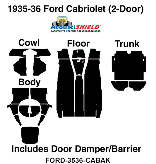 ACOUSTISHIELD INSULATION KIT - 35-36 CABRIOLET