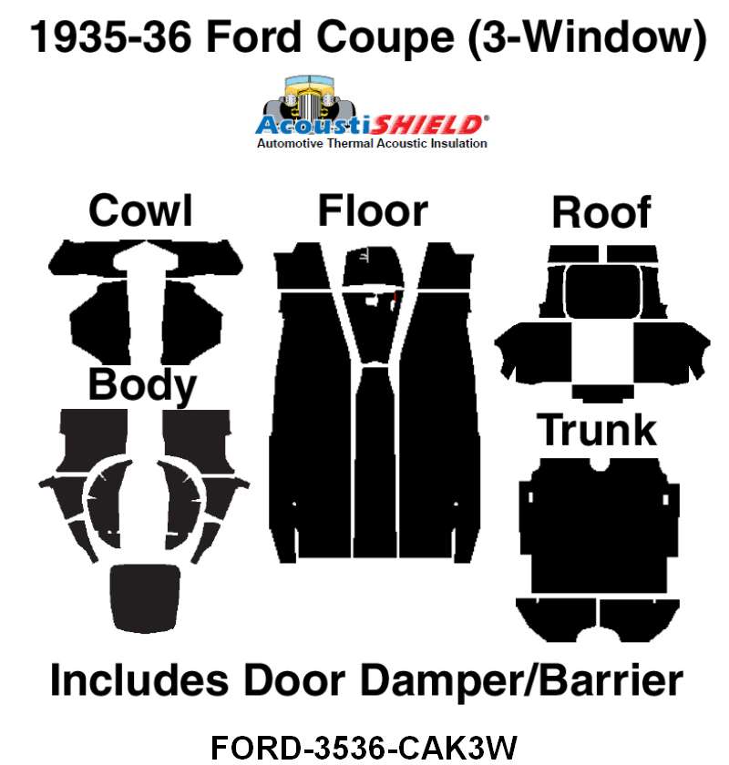 ACOUSTISHIELD INSULATION KIT - 35-36 3W COUPE