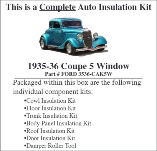 ACOUSTISHIELD INSULATION KIT - 35-36 5W COUPE