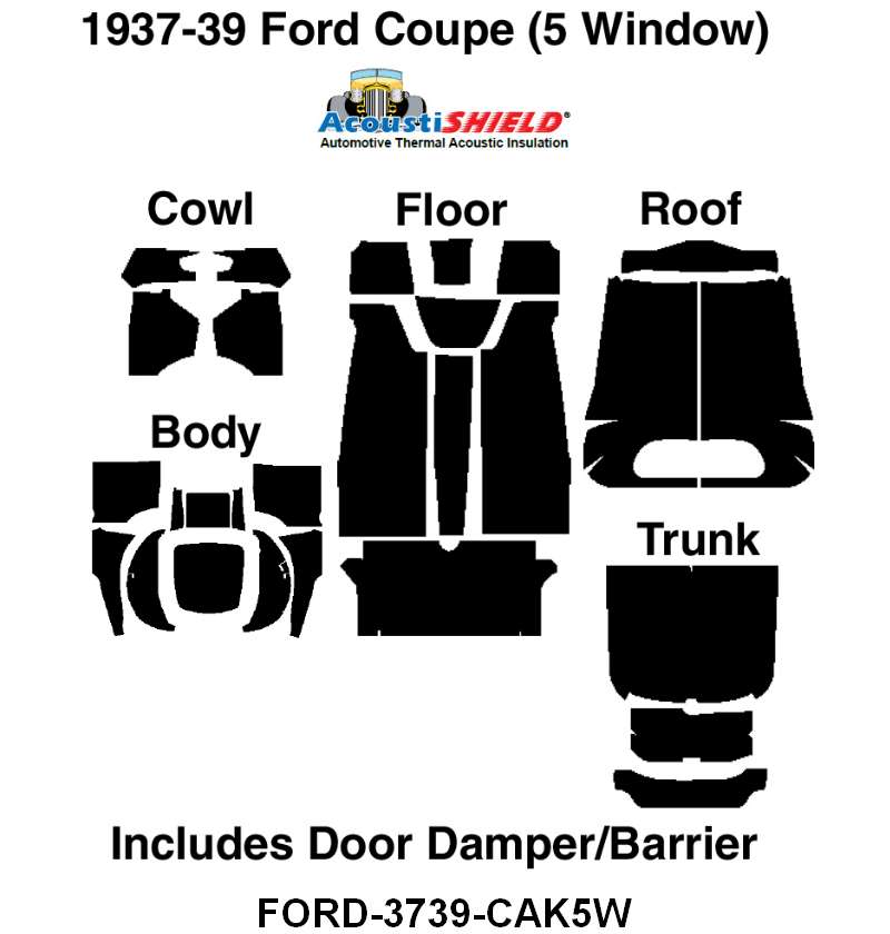 ACOUSTISHIELD INSULATION KIT - 37-39 COUPE