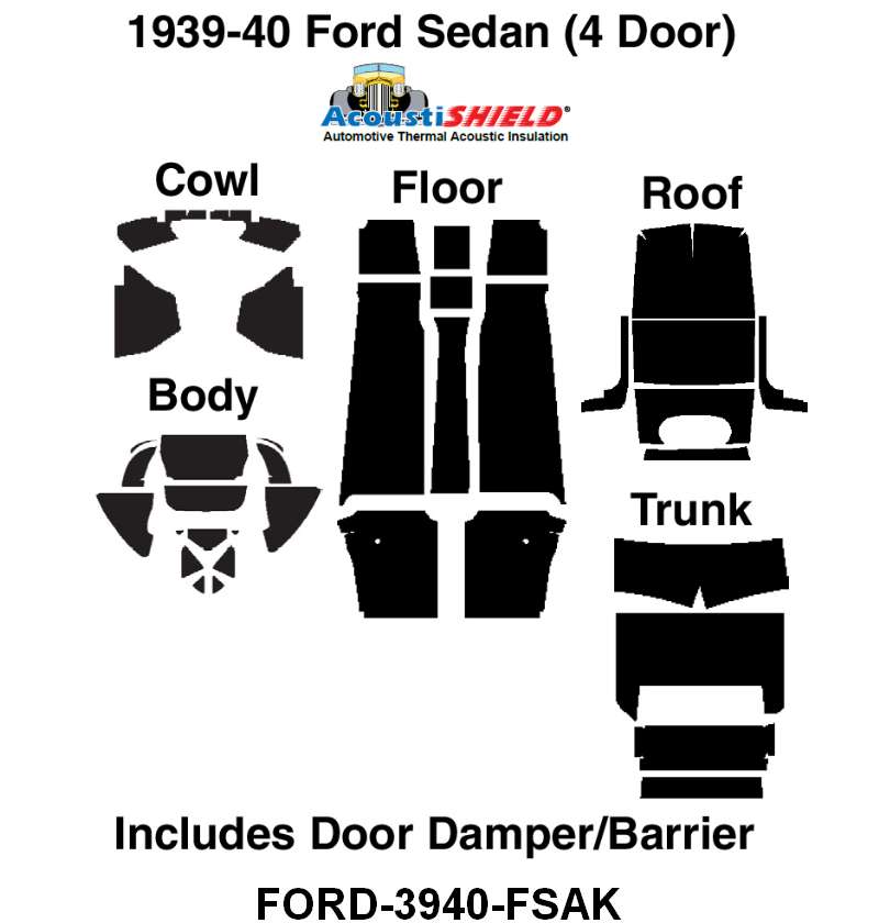 ACOUSTISHIELD INSULATION KIT - 39-40 4-DOOR SEDAN