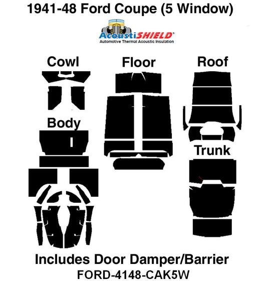 ACOUSTISHIELD INSULATION KIT - 41-48 FORD, MERCURY COUPE