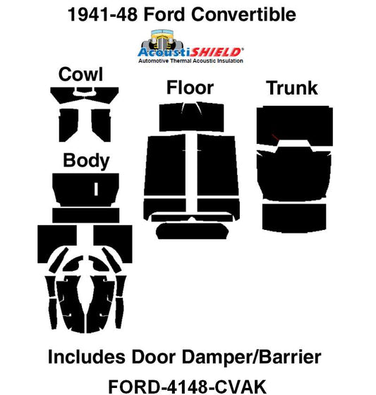 ACOUSTISHIELD INSULATION KIT - 41-48 FORD, MERCURY CONVERTIBLE
