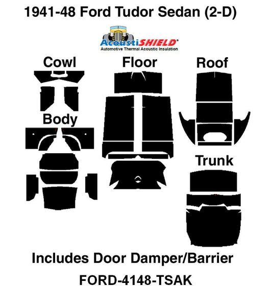 ACOUSTISHIELD INSULATION KIT - 41-48 FORD/MERC 2DR SDN