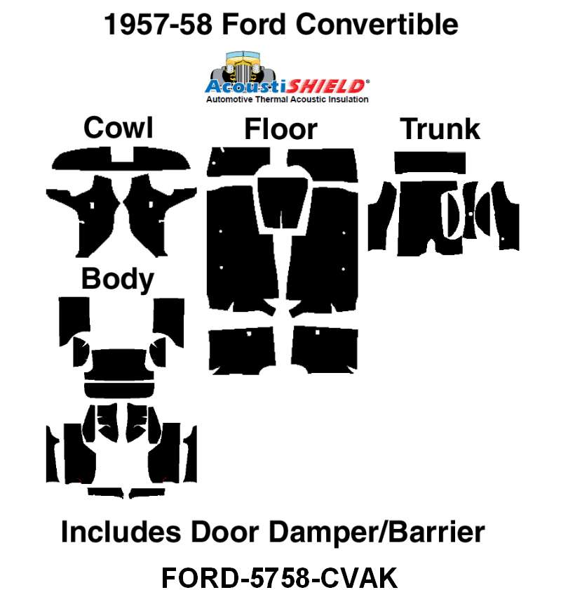 ACOUSTISHIELD INSULATION KIT - 57-58 CONVERTIBLE