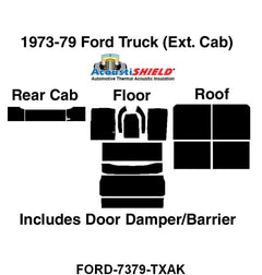 ACOUSTISHIELD INSULATION KIT - 74-79 EXTENDED CAB PICKUP
