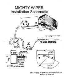 UNIVERSAL "MIGHTY WIPER" WIPER MOTOR - 12 VOLT, 2" SHAFT, LONG ARM
