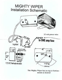 UNIVERSAL "MIGHTY WIPER" WIPER MOTOR - 12 VOLT, 2.5" SHAFT, LONG ARM