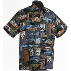 ROUTE 66 LANDMARKS ALOHA SHIRT -  X-LARGE