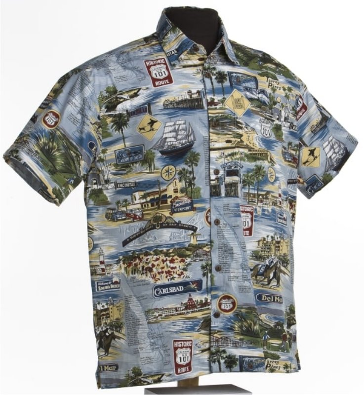 HISTORIC HIGHWAY 101 ALOHA SHIRT - MEDIUM